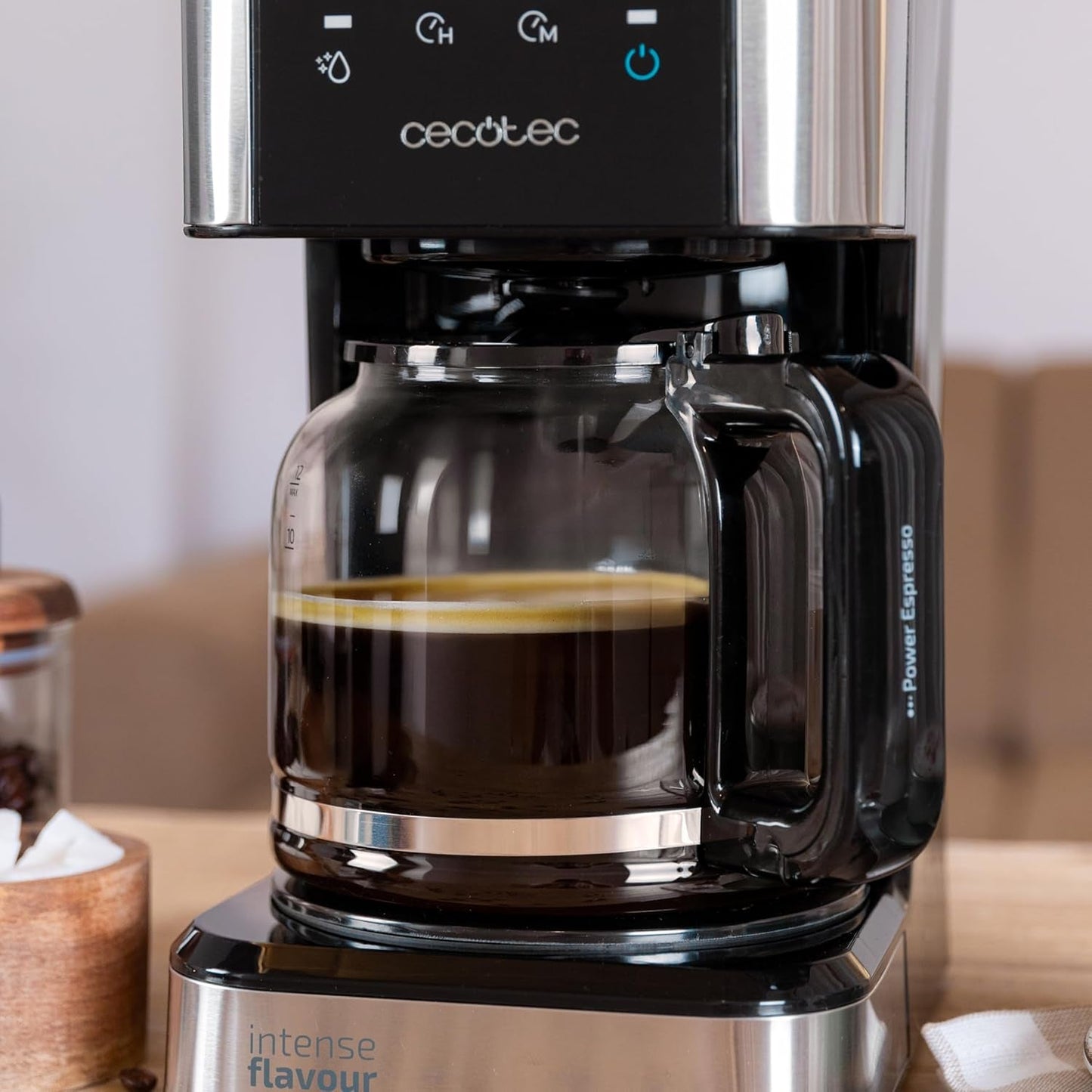 Espresso med filter Cecotec Coffee 66 Drop and Touch, effekt 950 W, 1,5 L, 12 koppar, pekskärm, glaskaraff, 24-timmarstimer, 6 strömbrytare, återanvändbart nätfilter