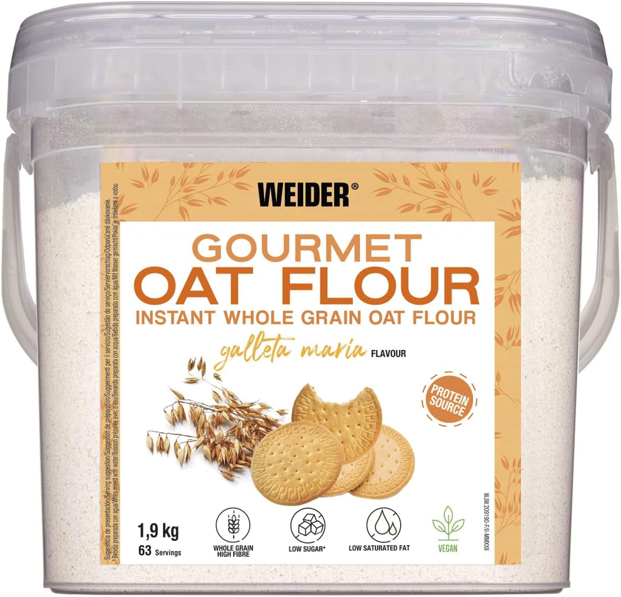 Weider Gourmet Oatmeal (1,9 kg) browniesmak. Fullkorns havregryn. Proteinkälla med låg sockerhalt.