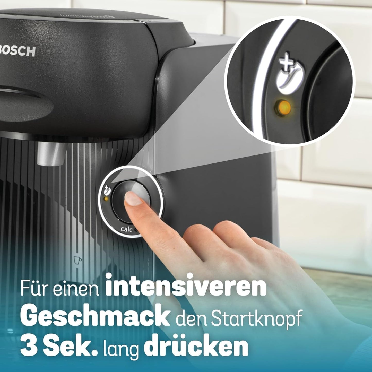 Bosch Tassimo finess TAS162E kapselespressomaskin, 70 drycker, intensivare kaffe med en knapptryckning, automatisk avstängning, hållbar, perfekt dosering, 1400 W, svart/svart