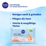 NIVEA BABY Soft & Cream våtservetter för bebisar (4 x 57 stycken)