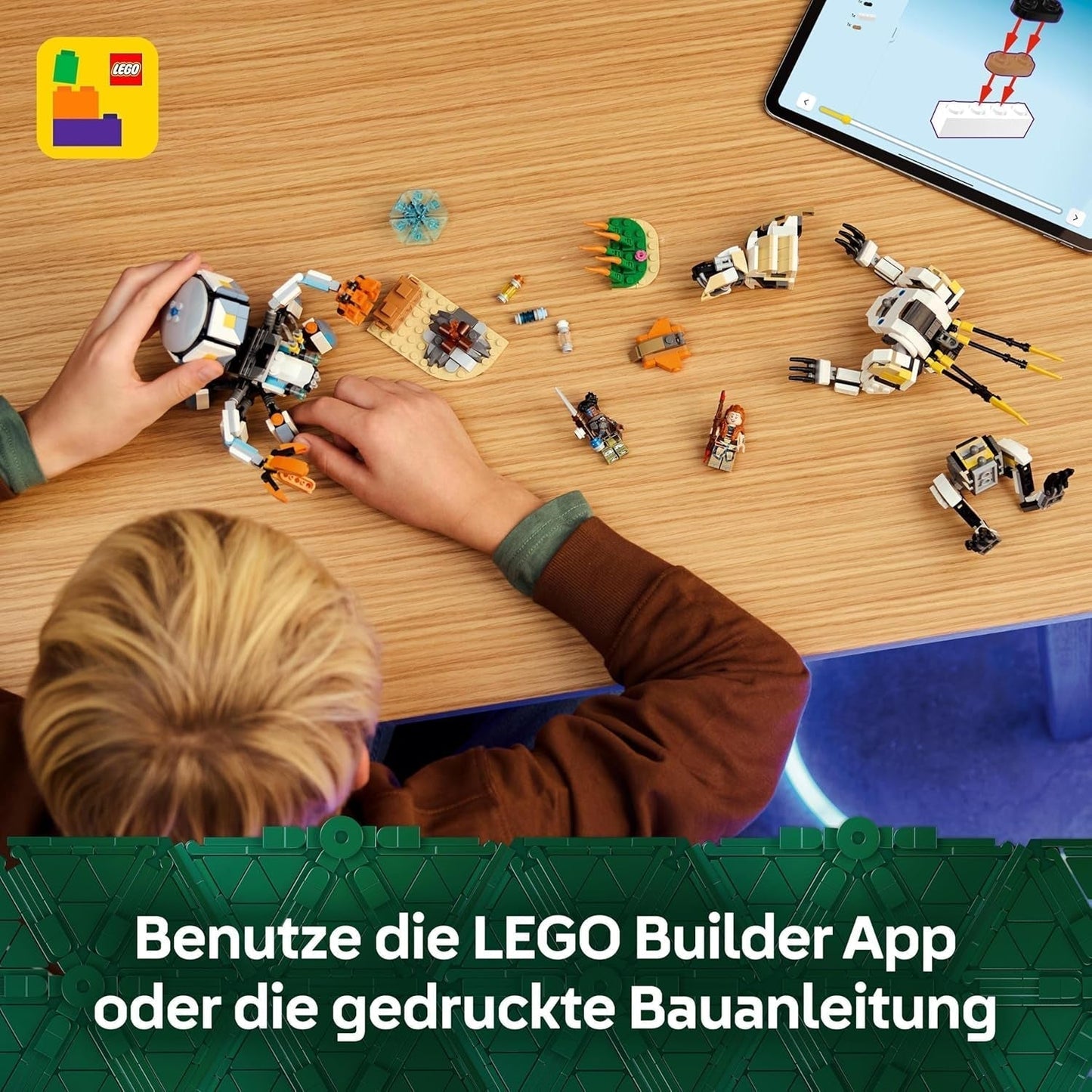 LEGO Horizon Adventures Aloy och Varl vs. Armored Walker and Sawtooth, monsterbilleksak och minifigurer, samlingsset för videospelsfans, pojkar och flickor över 9 år 77037 Byggset Besuche den LEGO-Store