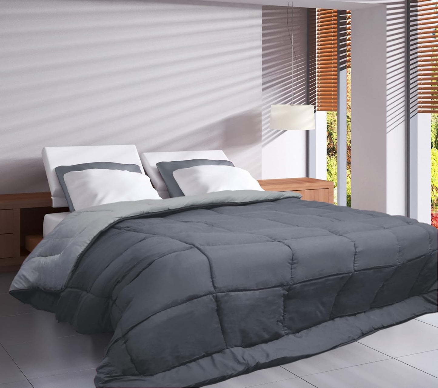 Toison D'Or Silkydor naturtäcke, 380 satin bomull, 240 X 280 cm, vit Täcken och täcken Naty Shop Stål/silver Komplett Xl