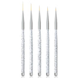 Sularpek Nail Art Liner Pinsel, 5 Stück Profi Detail Fine Nails Gel Nails Brush, Nagel Pinsel Dünn Für Beauty Frauen Nagelstudio (5 Größen, Rosa)