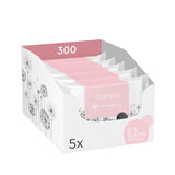 LILLYDOO Gröna våtservetter, 600 antal (10 x 60), 100 % plastfri tårbeständig våtservett - Doftfri, skonsam och naturlig, skonsam rengöring för känslig hud, dermatologiskt testad