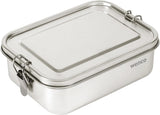Wenco Lunchbox i rostfritt stål 2 fack Stor kapacitet 850ml Lunchbox Vattentät Diskmaskin Säker inklusive ersättningssilikonring 18,5 x 14 x 5,5 cm Silver (2-pack) Naty Shop Matförvaringslådor 850 ml