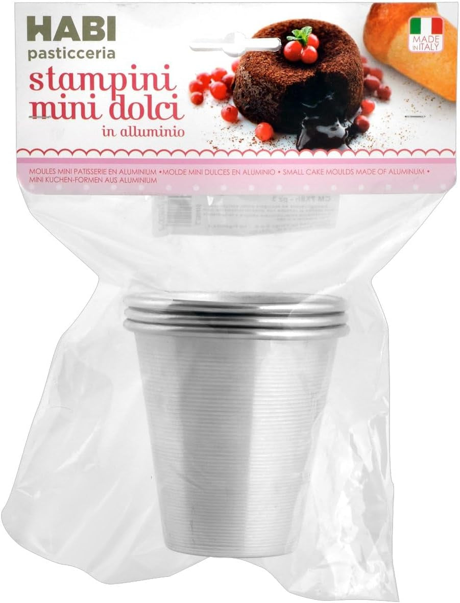 Paket med 3 Baba Au Rhum-formar, 7 X 8 Cm, aluminium, 3 stycken Bakformar och plåtar Naty Shop