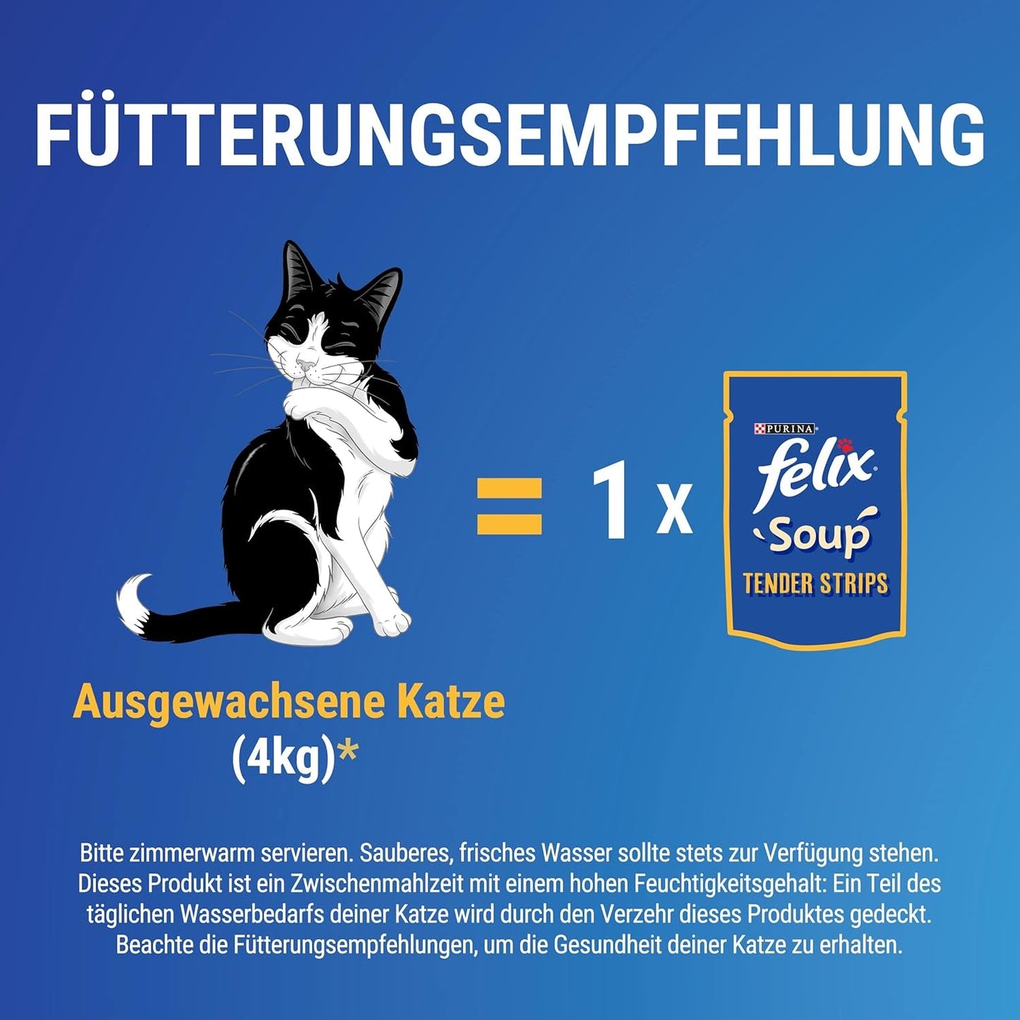 Felix soppremsor, kattsoppa, blandad variant, förpackning om 8 (8 x 6 påsar med 48 g vardera)