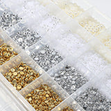 GZMAYUEN 920st Guld Silver Flatback Perlen Für Nägel, Halbrunde Weiße Beige Nail Perlen, Kleine Halbrunde Flatback Perlen Für DIY Nail Art Decor