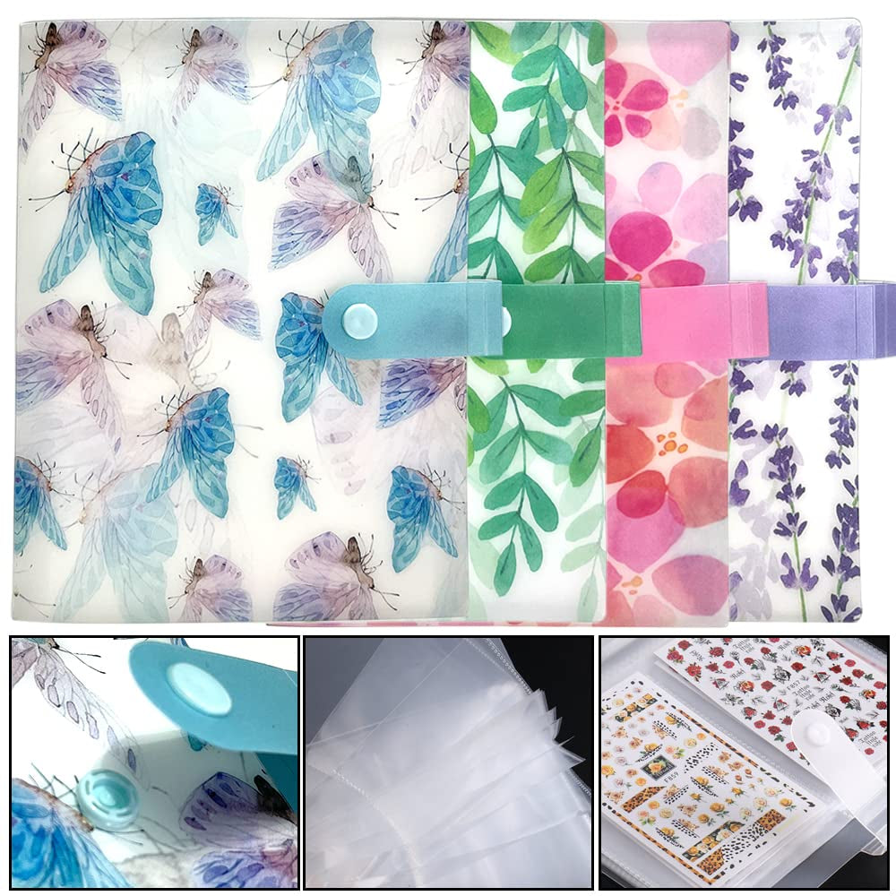 144 platser Nail Art Sticker Förvaringsbok Blätter Nail Art Dekaler Sammelalbum Nail Sticker Leerer Displayhalter Binder Buch Kunststoff DIY Nail Art Design Tools Für Nail Art Sticker