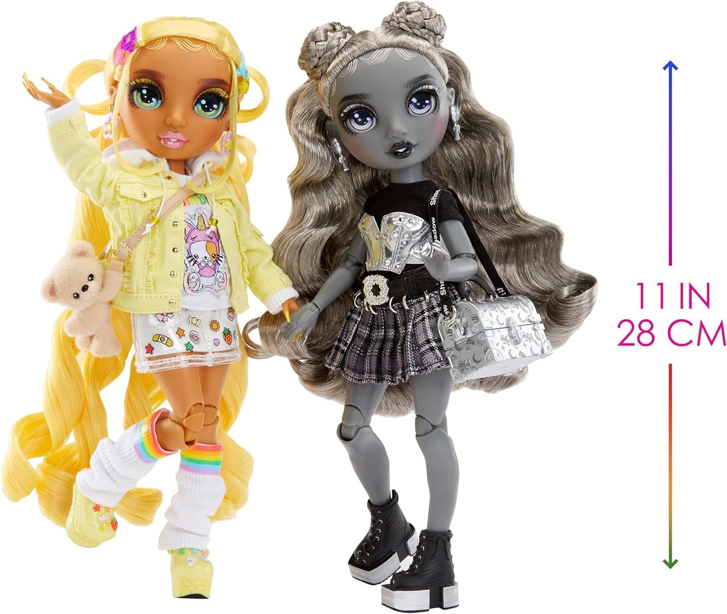Special Edition Rainbow High Shadow High - Madison Twins Sunny och Luna - 2 modedockor i gult och grått designerkläder, mixa och matcha med tillbehör - för samlare och barn 4-12 år