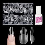 Korta lösnaglar Ballerina 500st lim på 12 storlekar konstgjorda naglar Korta mjuka gel Heltäckande Nageltips för gelnaglar Korta S