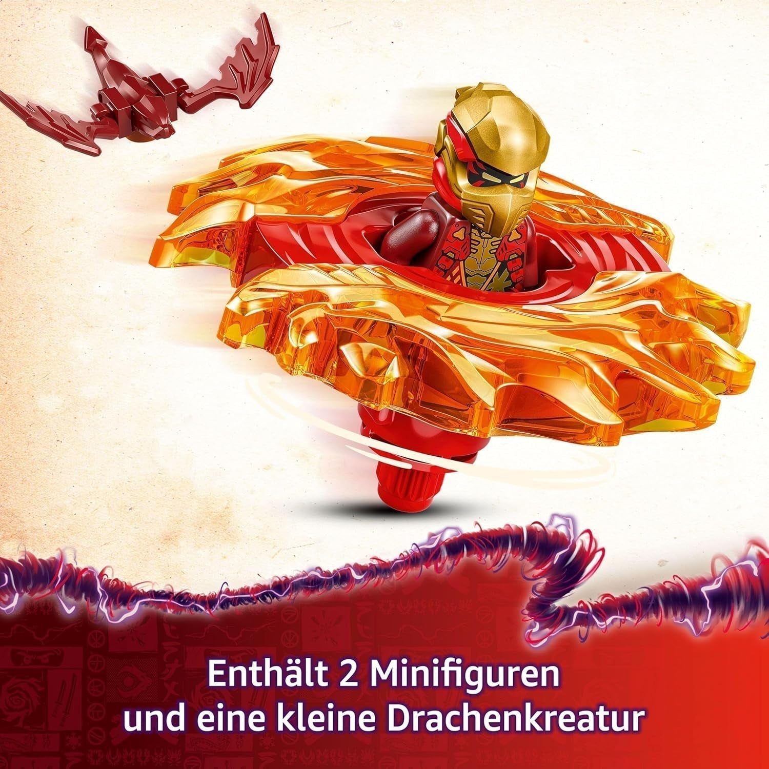 LEGO NINJAGO Kai's Dragon Spinjitzu Spinner - Action Ninja-leksak med 2 minifigurer - Litet lekset för barn - Presentidé för pojkar och flickor från 6 år och uppåt 71823 Byggset Besuche den LEGO-Store