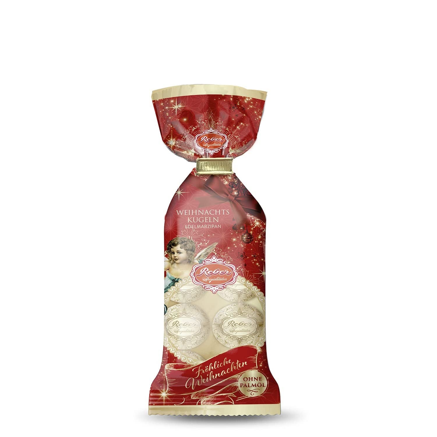 Reber Mozartkulor med mörk choklad, 6-pack med marsipan och nougat, vegansk - 1 x 120 g