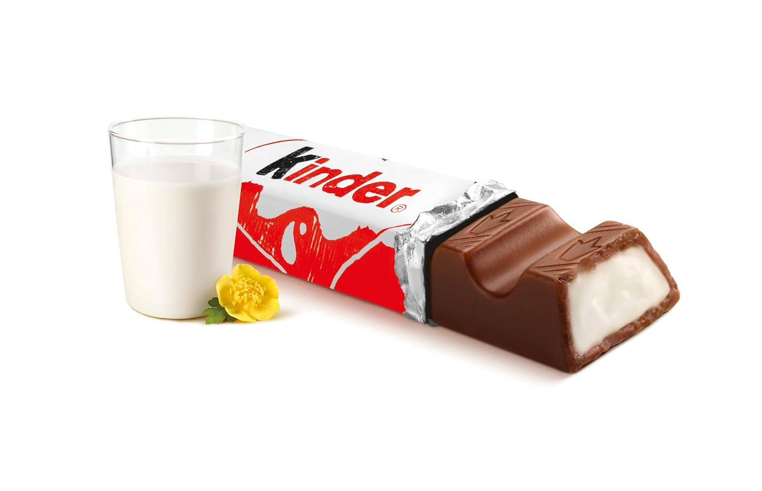 Kinder Chocolate - Fyllda mjölkchokladkakor - 1 förpackning innehållande 24 individuella barer (24 x 12,5g).