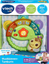 Vtech Baby Musical Bee Tambourine - Musikalisk leksak med siffror, roliga ljud, meningar och sånger - För barn i åldern 3-36 månader Baby Toys Naty Shop