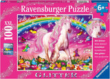 Ravensburger barnpussel - 13927 Horse Dream - Pussel med hästar för barn från 6 år och uppåt, Med 100 bitar i XXL-format, Med glitter Pussel Naty Shop Single