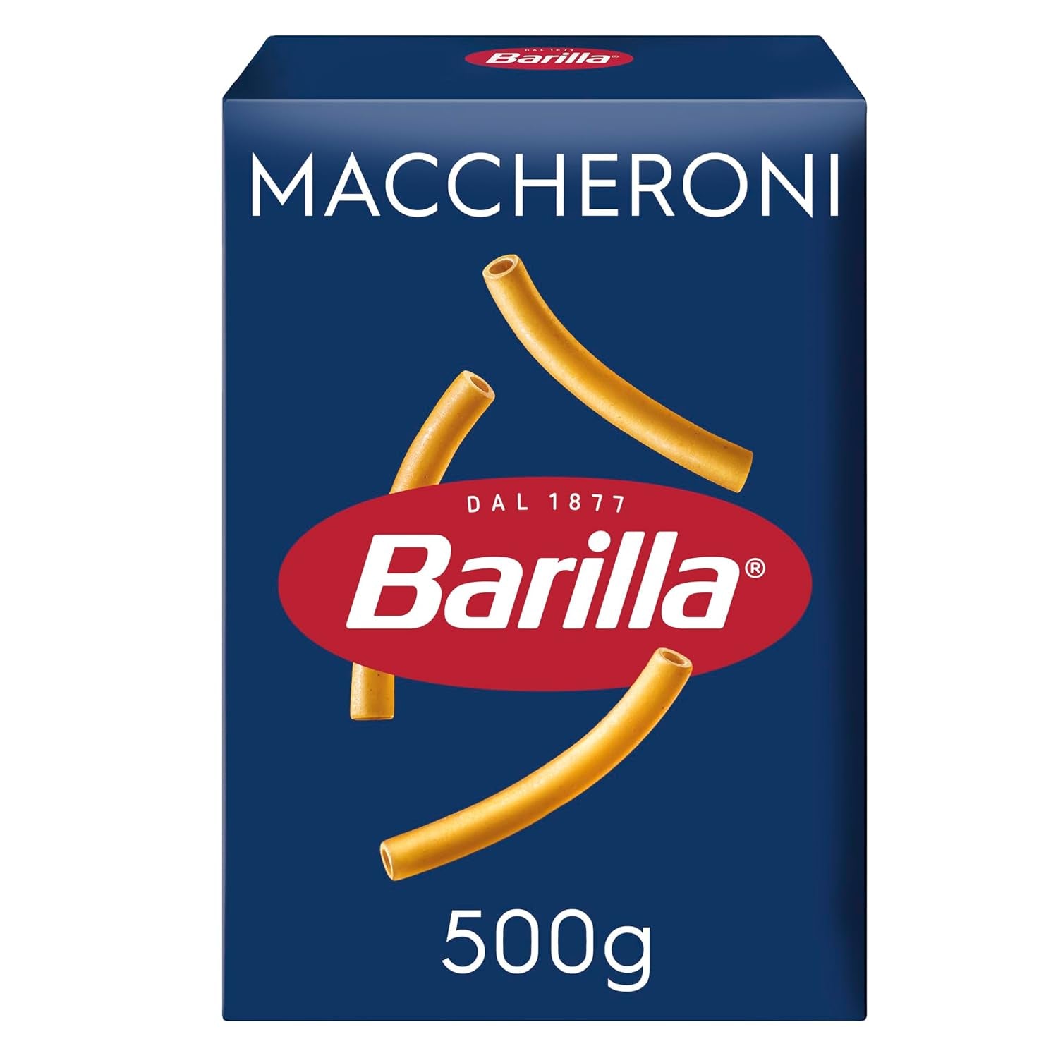 Pasta Barilla Classic Maccheroni nr. 44 av högkvalitativt durumvete, alltid al dente, 500g