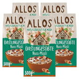 Allos osötad proteinmüsli | Ekologisk müsli | Havregryn | Spannmål till frukost | Vegansk (5 x 450 g), 1 st (pack om 5)