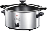 Russell Hobbs Slow Cooker, 3,5 liter non-stick, rostfritt stål, 3 temperaturinställningar och varmhållningsfunktion, 160W Slow Cooker Naty Shop Standardtitel