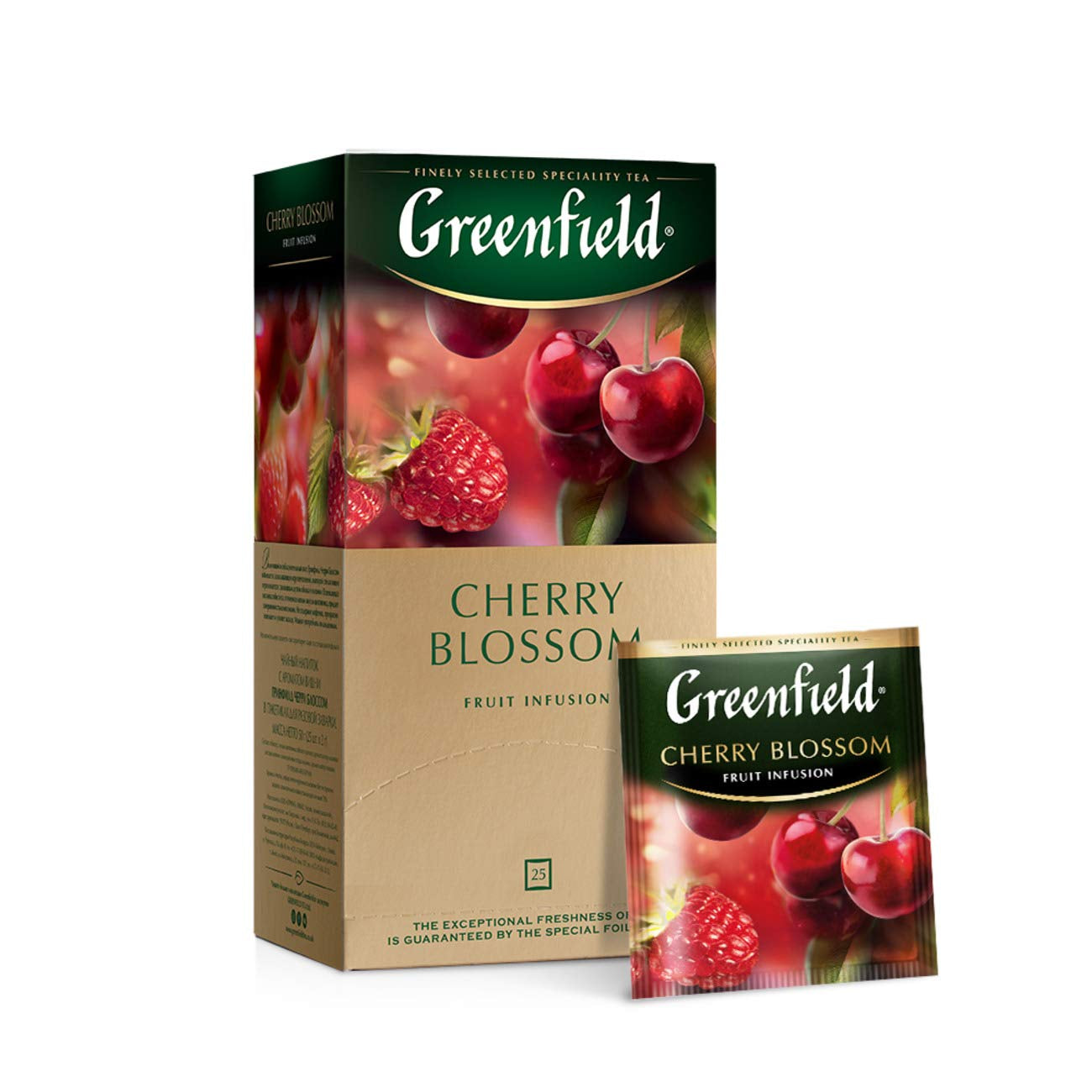 Greenfield Cherry Blossom, Hibiscus, Nypon, Äpple, Hallon, Blackberry, Tepåsar (2G X 25), 50G