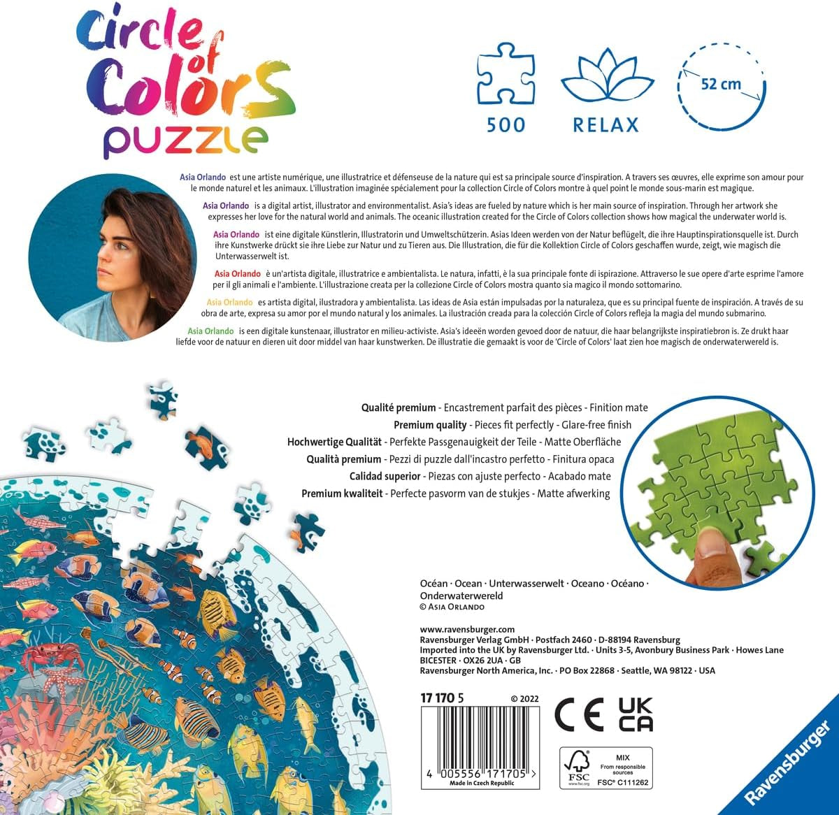 Ravensburger Puzzle 17170 Circle of Colors - Ocean & Submarine Puzzle 500 bitar Puzzle Naty Shop