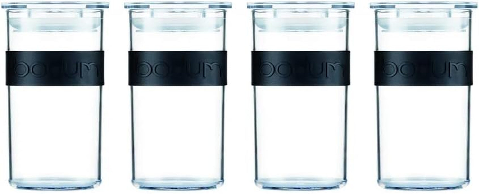BODUM PRESSO förvaringsburkar, plast, svarta, 4 x 0,25 l, 3 x 0,6 l, 3 x 1 l, 2 x 2 l Matförvaringslådor Naty Shop Black 0,25 L