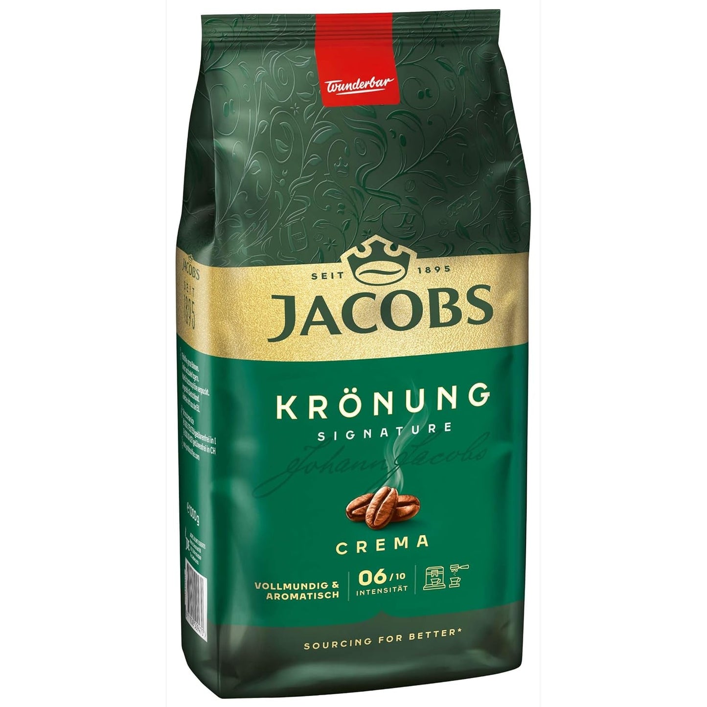 Jacobs Krönung-grädde, hela bönkaffe, förpackning om 4 (4 x 1000 g)