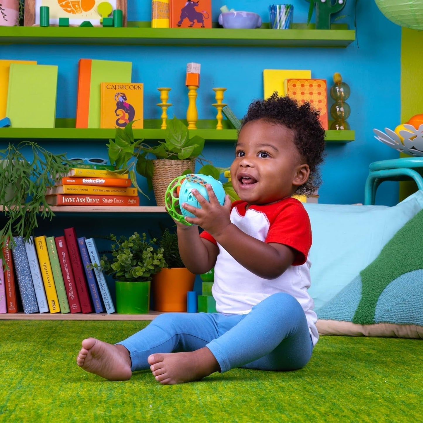 Bright Starts Giggle & Glow Bell Glow in the Dark Elephant Toy Oball Lätt att fånga Newborn+ Unisex babyleksaker Naty Shop