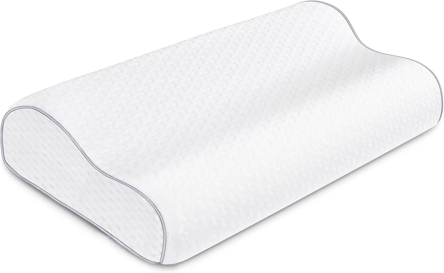 BDTFO Nacksmärta Memory Foam Kudde Ortopedisk Cervical Contour Kudde Nackstöd för rygg Mage Side Sleeper med Tvättbart Andas Dragkedja Cervikal Ortopediska Kuddar Naty Shop Wave White