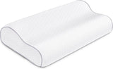 BDTFO Nacksmärta Memory Foam Kudde Ortopedisk Cervical Contour Kudde Nackstöd för rygg Mage Side Sleeper med Tvättbart Andas Dragkedja Cervikal Ortopediska Kuddar Naty Shop Wave White