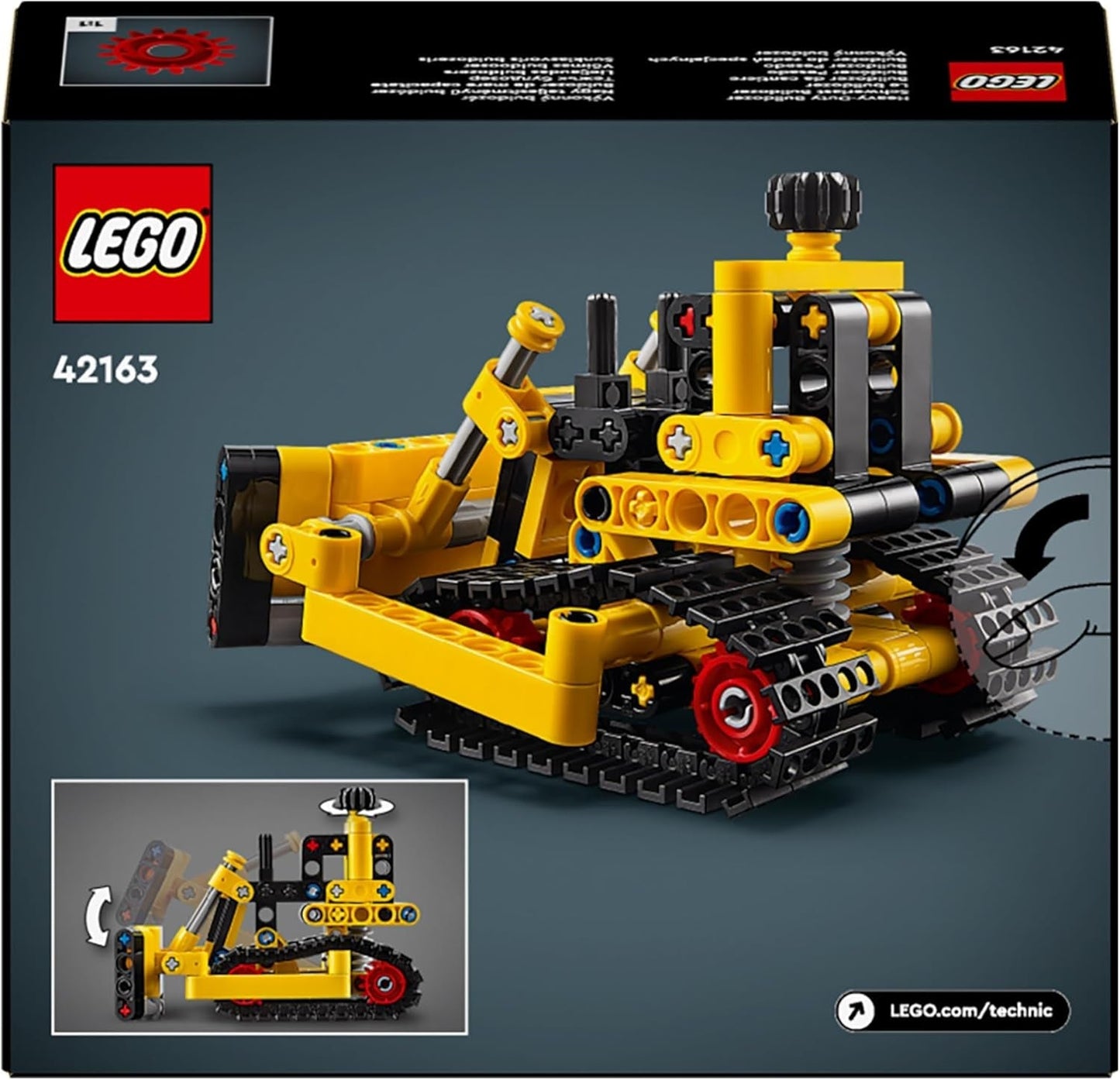LEGO Technic Heavy Bulldozer Byggleksak Bulldozer Lägg till på din byggarbetsplats Byggleksak för barn Teknisk present för pojkar och flickor 7 år 42163 Byggset Besuche den LEGO-Store