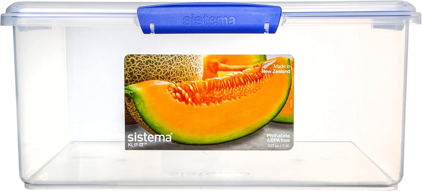 Burk för matförvaring KLIP IT System | 9,67 l | stapelbar och lufttät förvaringsburk med lock, lämplig för kyl/frys | BPA-fri plast | blå klipp | 1 st (paket med 4) Naty Shop matförvaringslådor