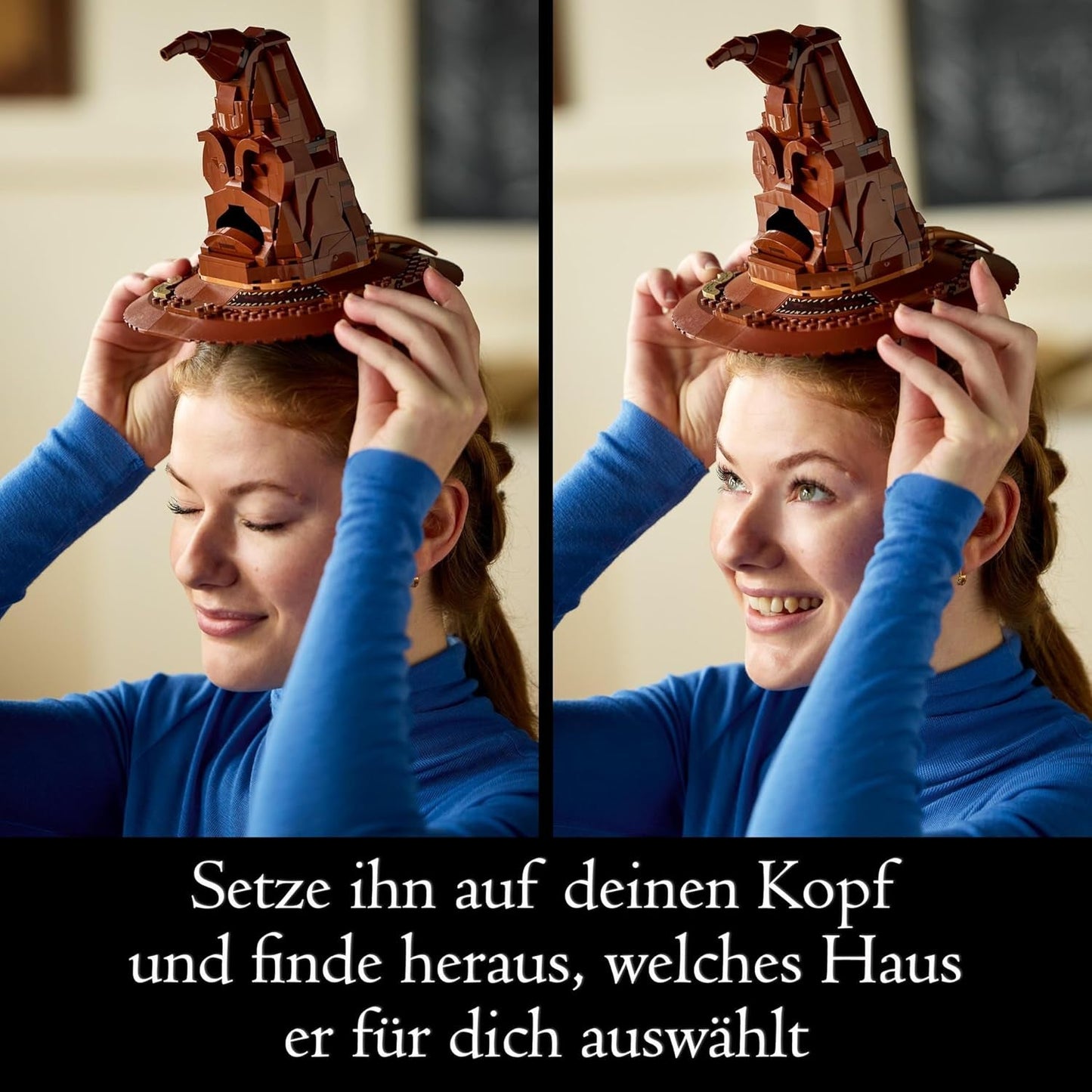 LEGO Harry Potter Talking Hat Hogwarts Modell Vuxen Film Present till Kvinnor Män Mamma Pappa Med 31 slumpmässiga ljudkombinationer Sorterar in dig i ditt Hogwarts-hus 76429 Byggset Besuche den LEGO-Store