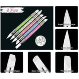 Qufiiry 5PCS Silikon Nagel Pinsel, Gel Schnitzen Pinsel, Silikon-Modellier Pinsel Set, Doppel Köpfe DIY Maniküre Werkzeug