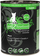 Våtfoder för katter Catz Finefood Purrrr Häst Monoprotein nr. 123, för katter med känslig matsmältning, 70% kötthalt, 6 lådor x 400 g