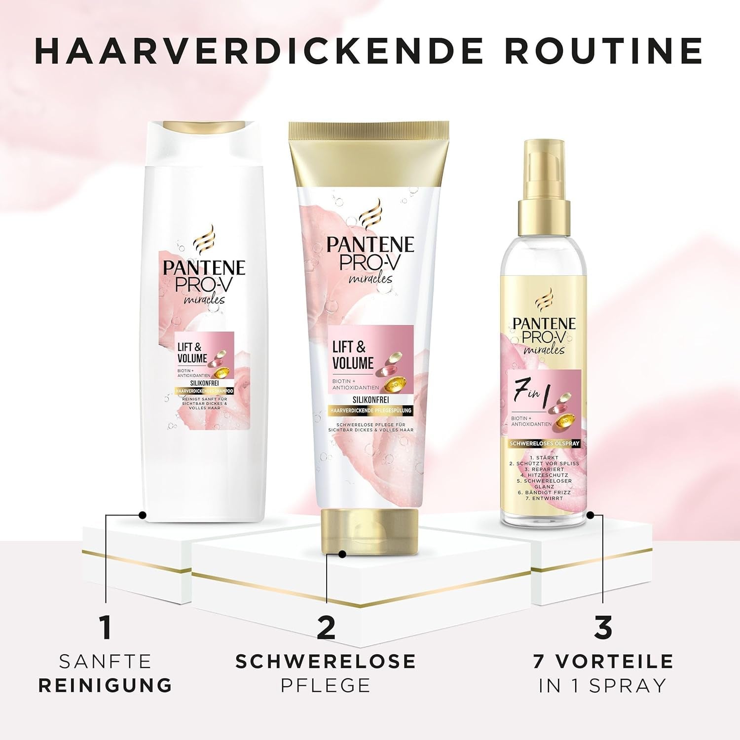 Pantene Pro-V Lift & Volume Thickening Schampo med Biotin, Silikonfri Pantene Dusch & Badkar