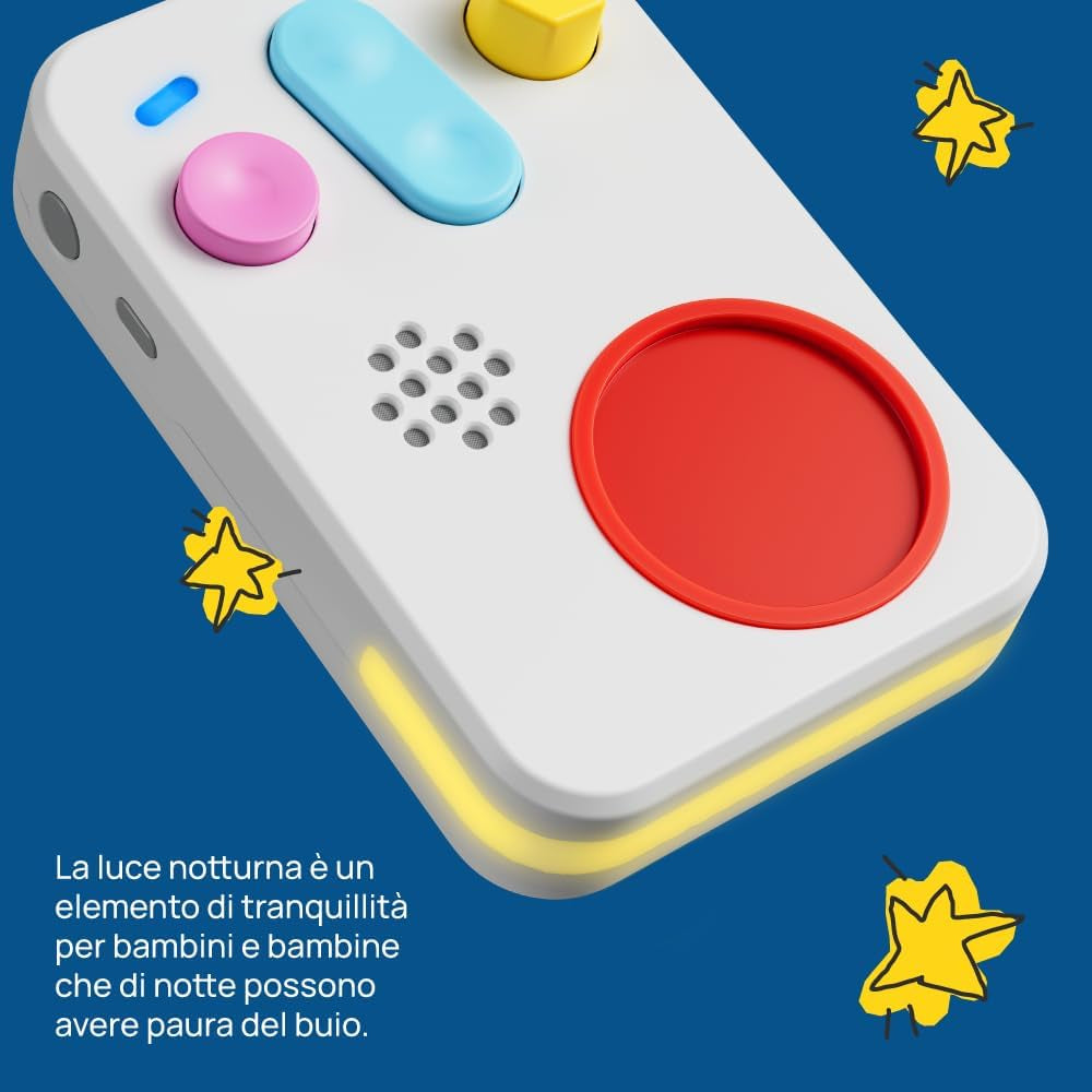 + Interaktiv berättare för barn med ljudinnehåll från 0 till 10 år, ljudbox med ljudfigur -Mig, nattlampa, sömnrutin, musikaliskt lärandespel, italiensk version Jucarii Bebe Naty Shop