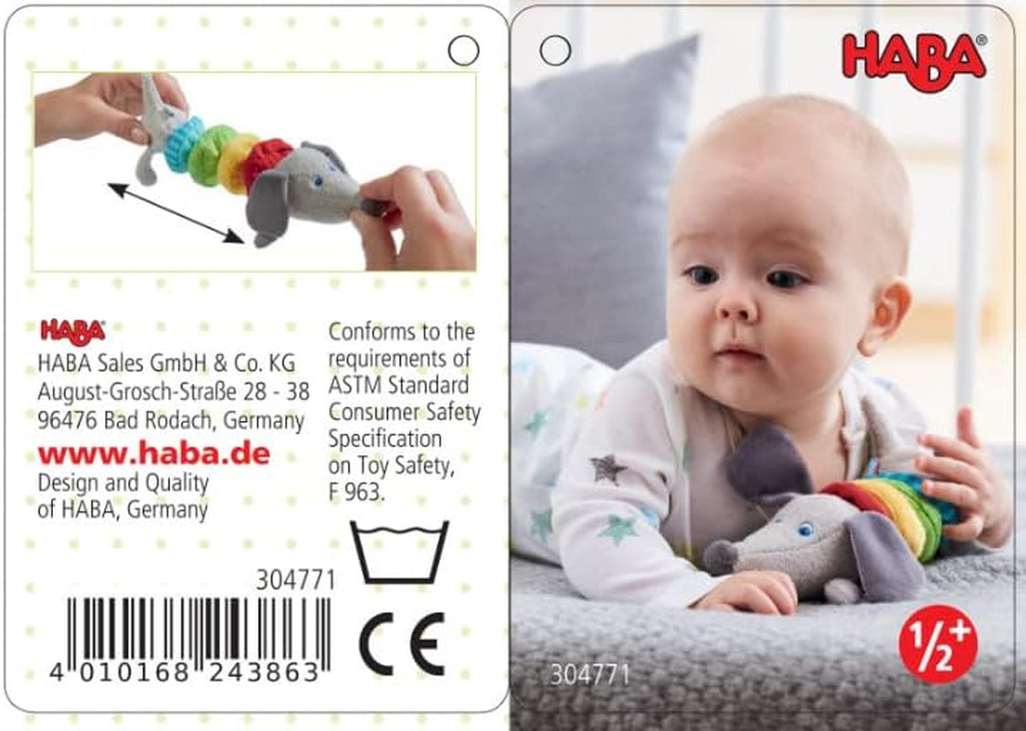 HABA 304771 - Skallra taxfigur, tyg babyleksak med skallermotor, leksak från 6 månader Leksaker Bebe Naty Shop