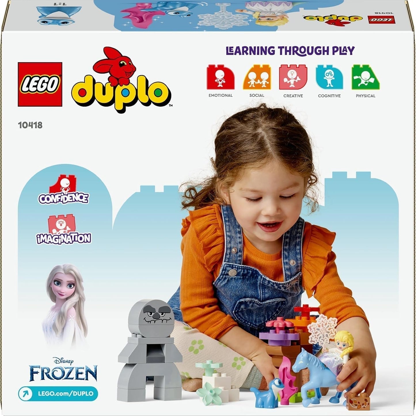 LEGO DUPLO | Disney ELSA och Bruni i den förtrollade skogen, Ice Queen 4-figurer leksak för 2-åringar, förskolepresent för flickor och pojkar 2+ år, baserat på Frozen 2 10418 byggset Beuche den LEGO-Store