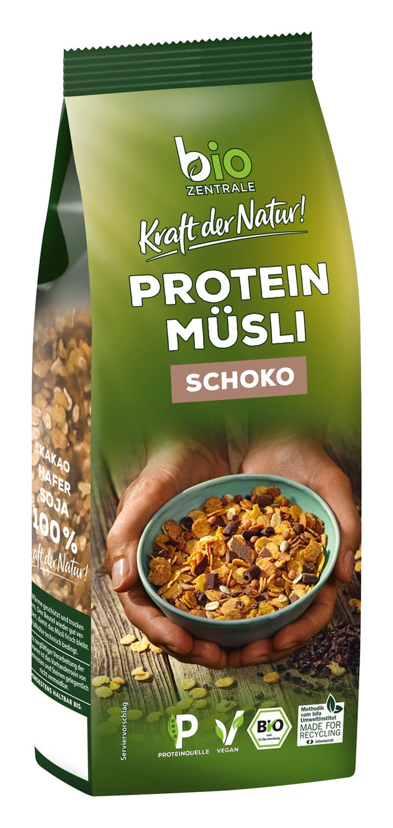 Biozentrale ren proteinmüsli - 375g - Ekologisk med honung - Som frukostflingor eller som mellanmål