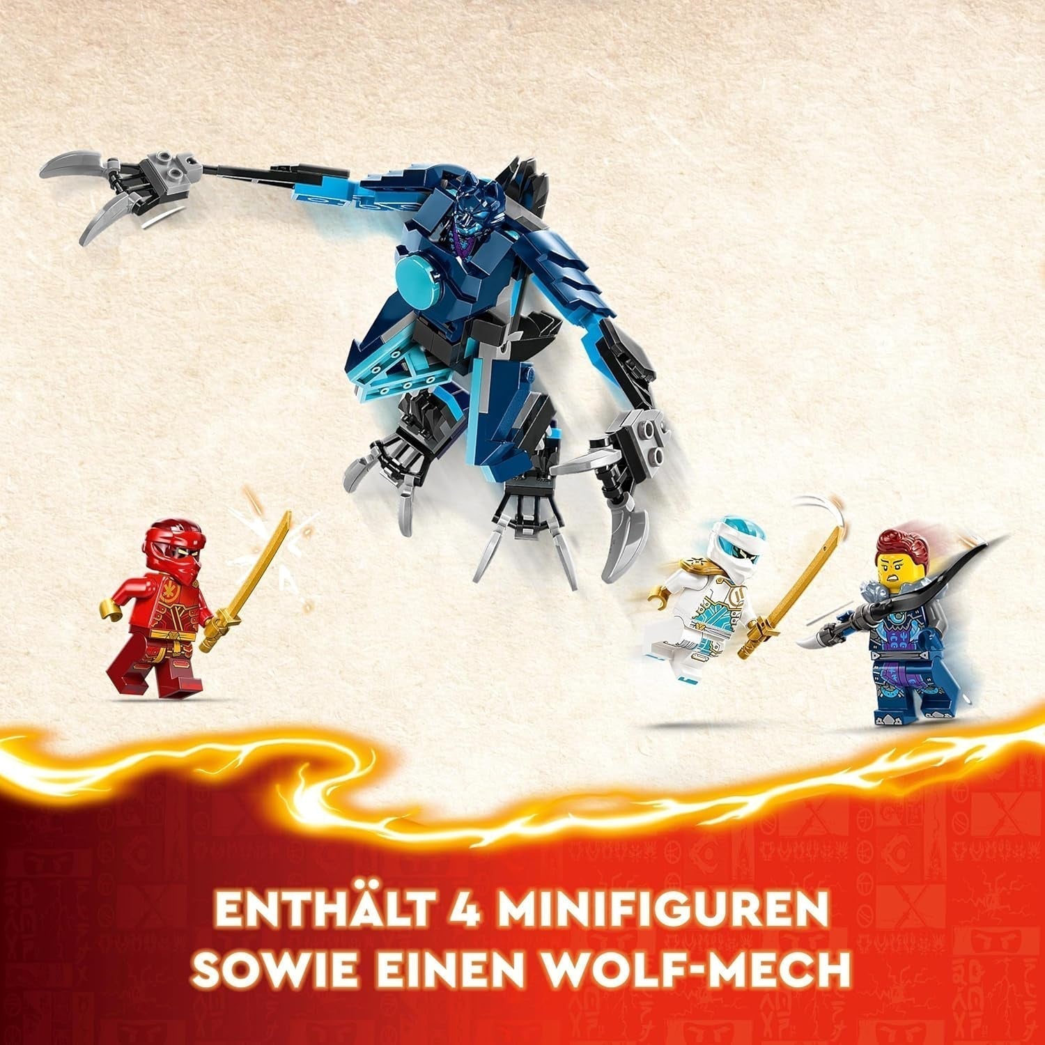 LEGO NINJAGO Kai's Fire Mech actionfigurleksak för barn med anpassningsbar röd mekfigur Ninjaset 4 figurer inklusive Kai och Zane Present för 7-åriga pojkar och flickor 71808 Byggset Beuche den LEGO-Store