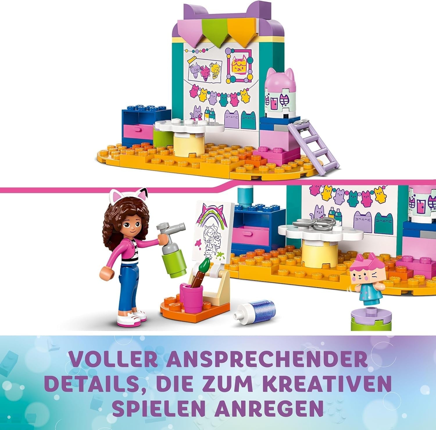 LEGO 4+ Gabbys dockskåp Hantverksnöje med babylåda, rollspelsset, skapande konst och hantverksset för flickor och pojkar 4 år gamla, modell leksakshus 10795 Byggset Beuche den LEGO-Store