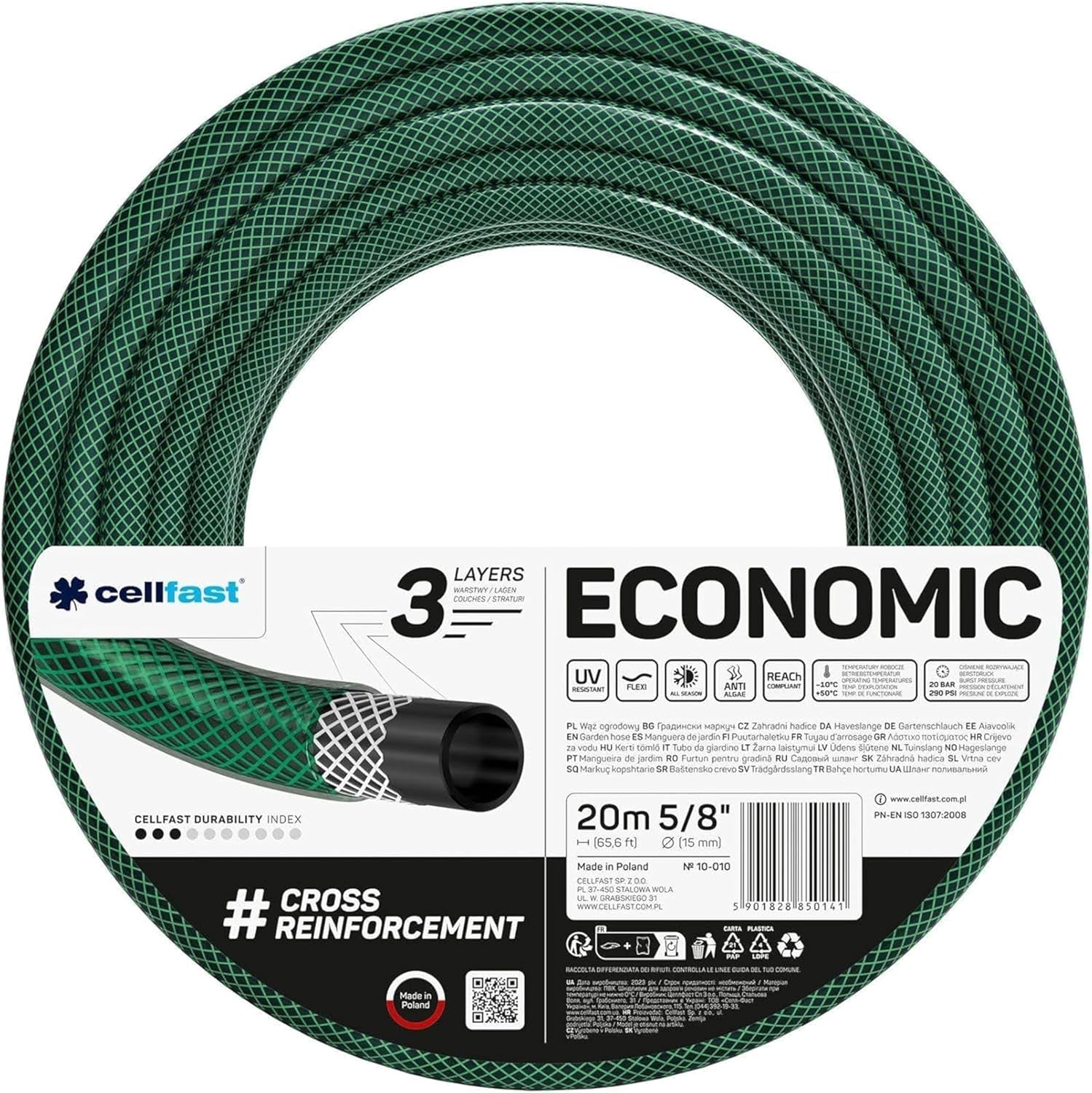 Trädgårdsslang Cellfast ECONOMIC 20m, 5/8", 10-010