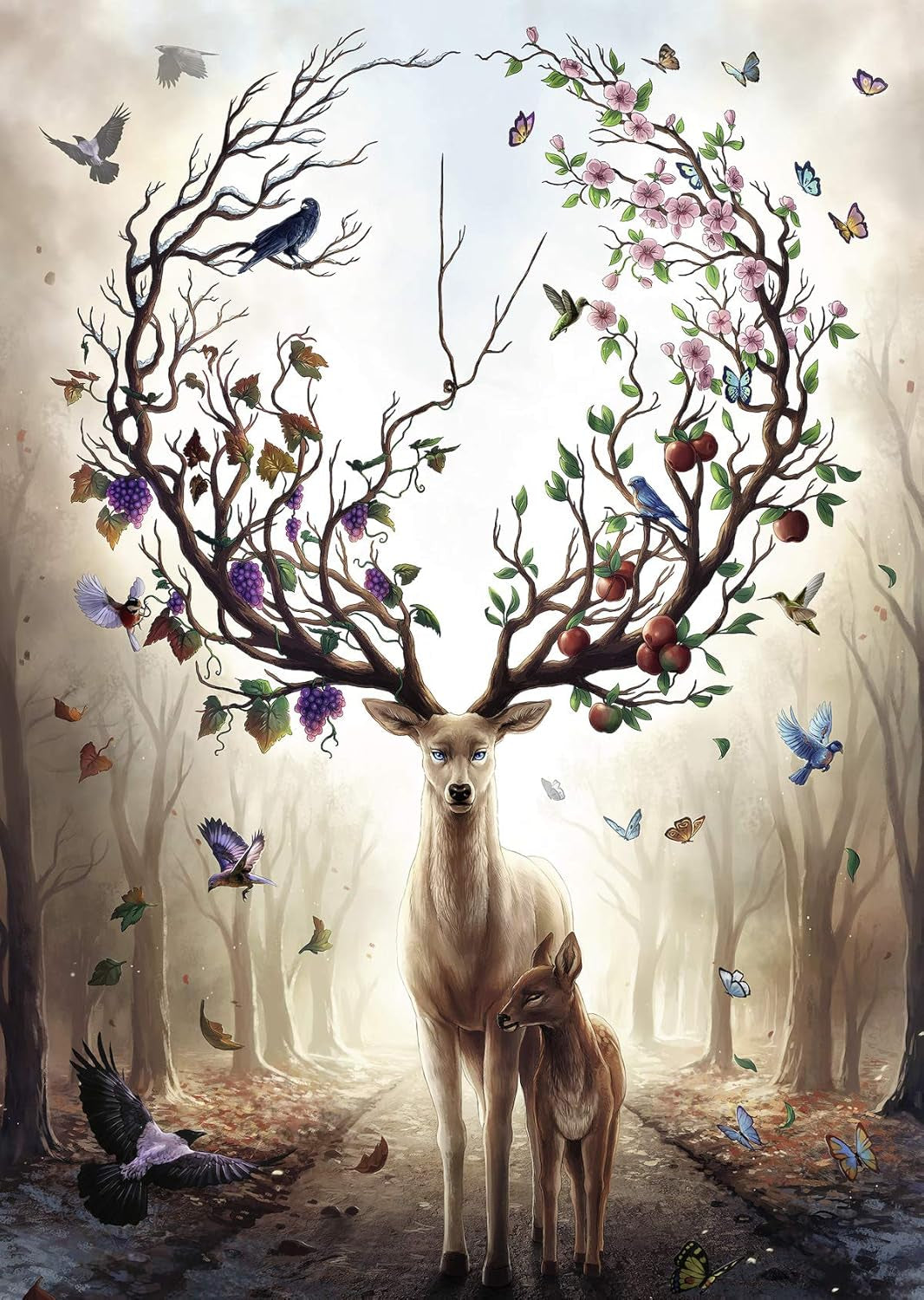 Ravensburger Puzzle 12000459 - Magic Deer - 1000 bitars pussel för vuxna och barn från 14 år, rådjurspussel Pussel Naty Shop Gammal design