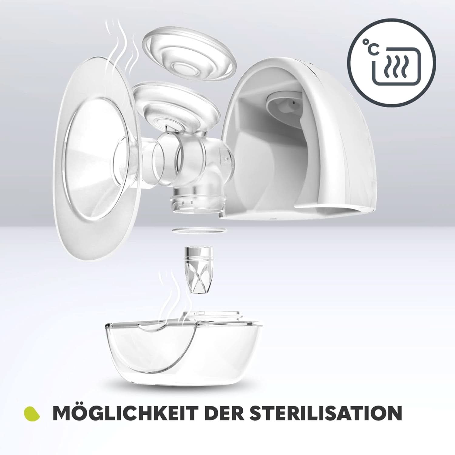 Elektrisk bröstpump LIONELO Fidi Free 2, massageläge, 5 intensitetsnivåer Tillbehör Mat och amning Bebe Naty Shop