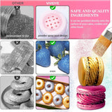 Ätbart glitterglitter - 4 färger ätbart glitterpulver, glitterpulver för drycker, mat, kakor - ätbart metalliskt matfärgningspulver för bakning, cocktails - 5G/flaska