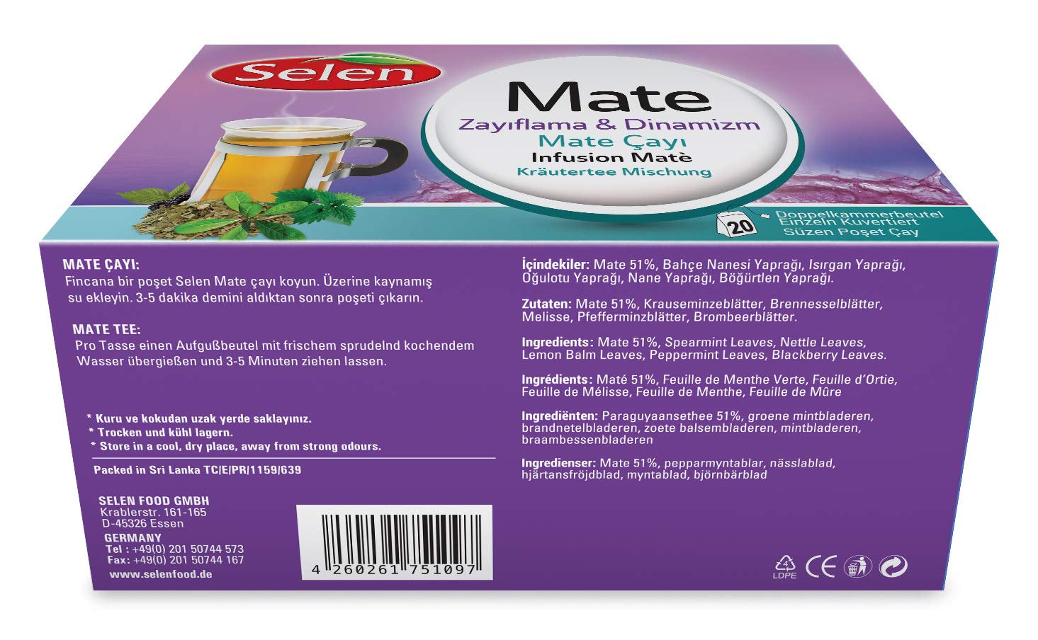 Örtte Selenium Mate 20 påsar