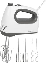 Clatronic Mixer | Kraftvoller 400 Watt-motor | Handmixer | Turbostufe & 5 Geschwindigkeitsstufen | Handmixer | Spülmaschinengeeignete Edelstahlquirle Und -Knethaken | HM 3775 Kitchen Naty Shop Weiß-Grau 400 Watt