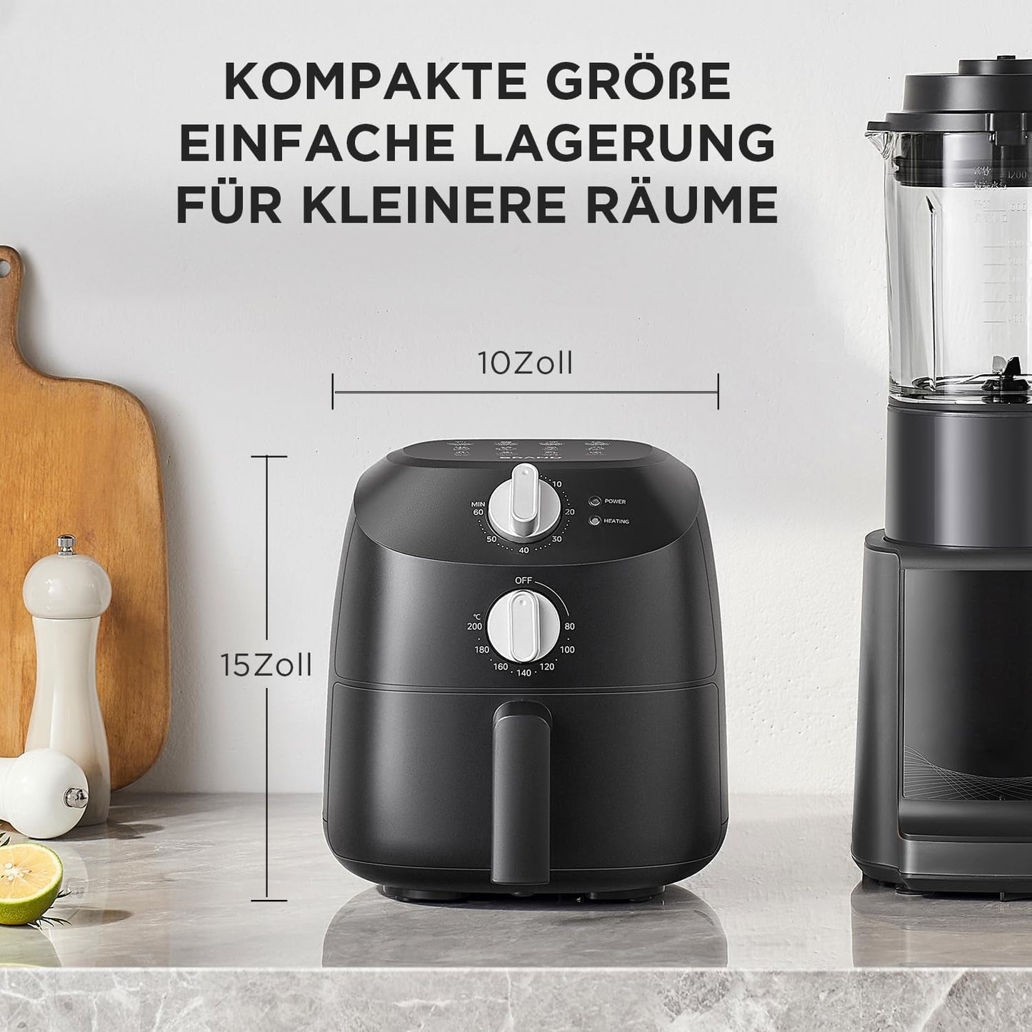 Midea Hot Air Fryer 2L, 1150W Airfryer, oljefri, Hot Air Fryer, Automatisk avstängningsfunktion Hushållsapparater Naty Shop
