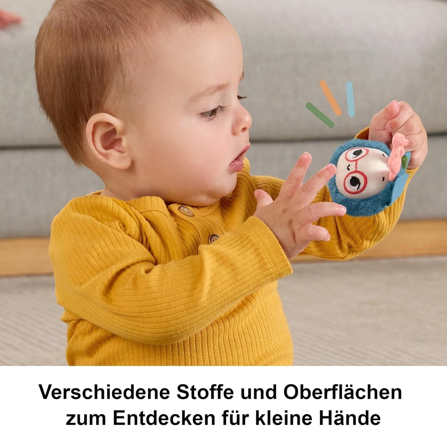 Babyleksak Fisher-Price Planet Friends 2-i-1 Bell and Bee Sensory Plyschleksak som tvådelad set för nyfödda upp till 3 månader, HYR56 Baby Toys Naty Shop